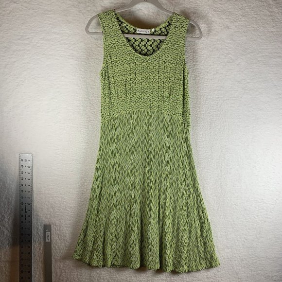Habit Fit & Flare Dress Women's Small Green Printed Stretch Sleeveless 7669 - Picture 1 of 7